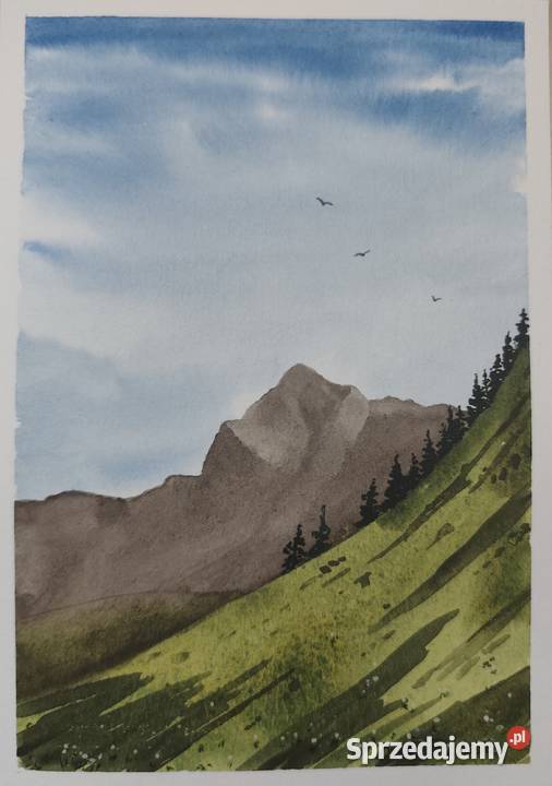 Akwarela Akwarelka Obraz pt Na granicy ciszy A5 Warszawa