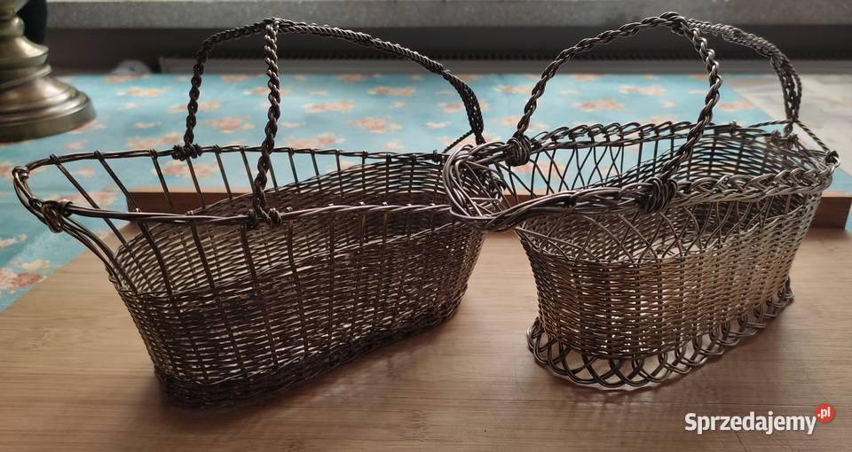 Koszyk platerowany na butelkę wina