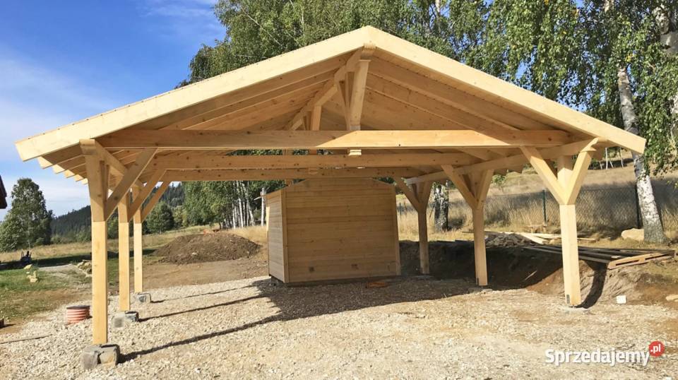 DREWNIANA JEDNOSTANOWISKOWA WIATA GARAŻOWA TEXAS