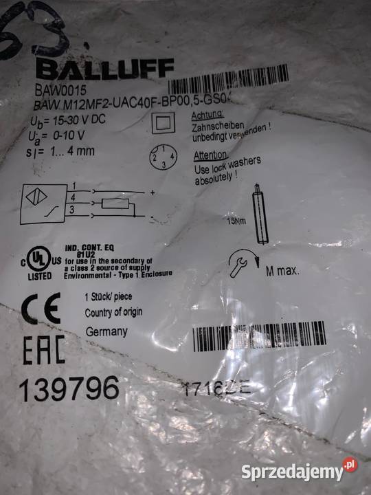 Balluff BAW M12MF2 UAC40F BP005 GS04 BAW0015 Warszawa