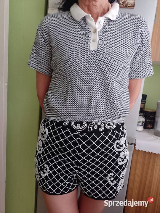 36S ZARA Krótka granatowy bluzka dzianinowa z Zara Kraków