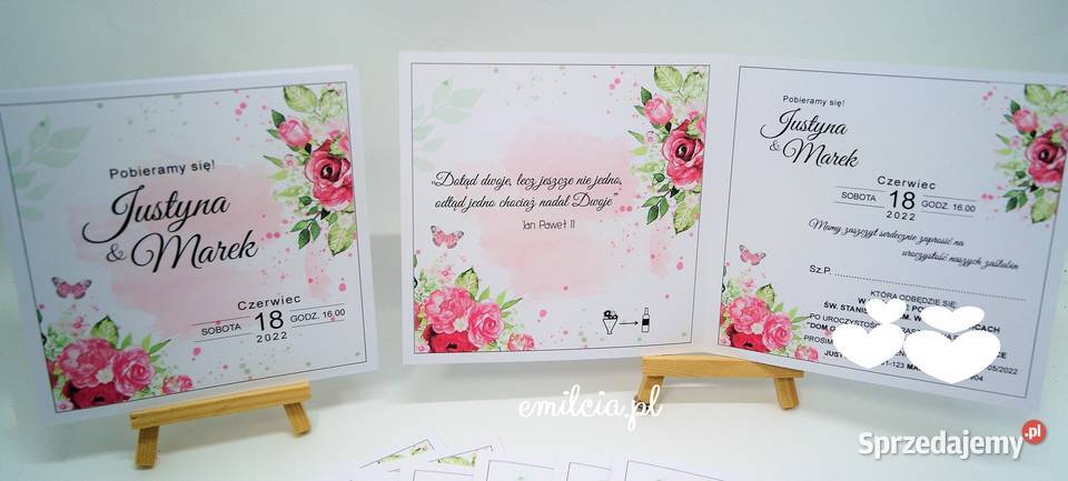 Zaproszenia spersonalizowane Ślub Wedding FB Zielona Góra