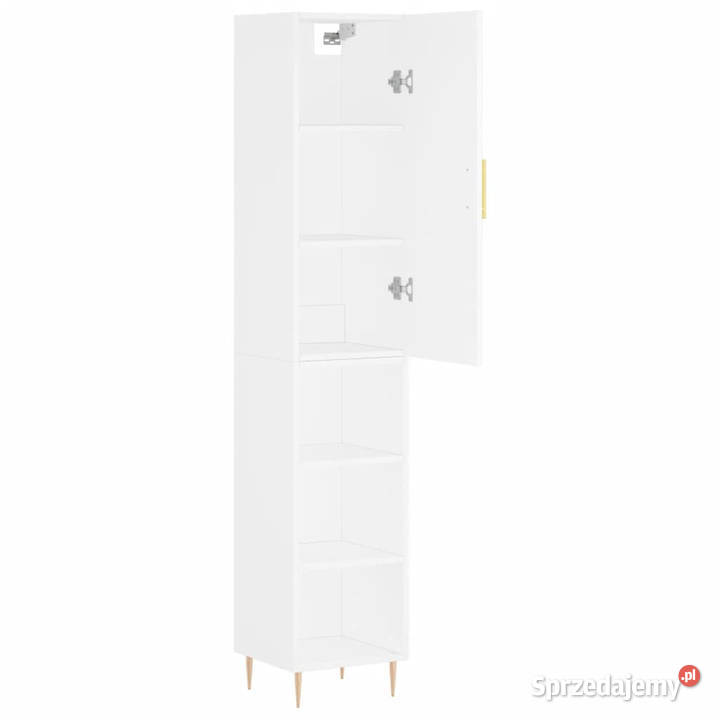 Wysoka szafka biała 345x34x180 materiał mazowieckie Warszawa