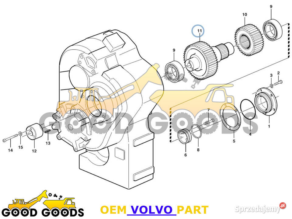 VOLVO KOŁO ZĘBATE 11145838 OEM Części do maszyn budowlanych Władysławów