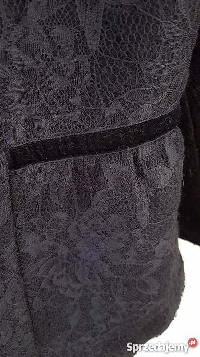 Czarna marynarka Zara 38 M wełniana koronka Szczecin