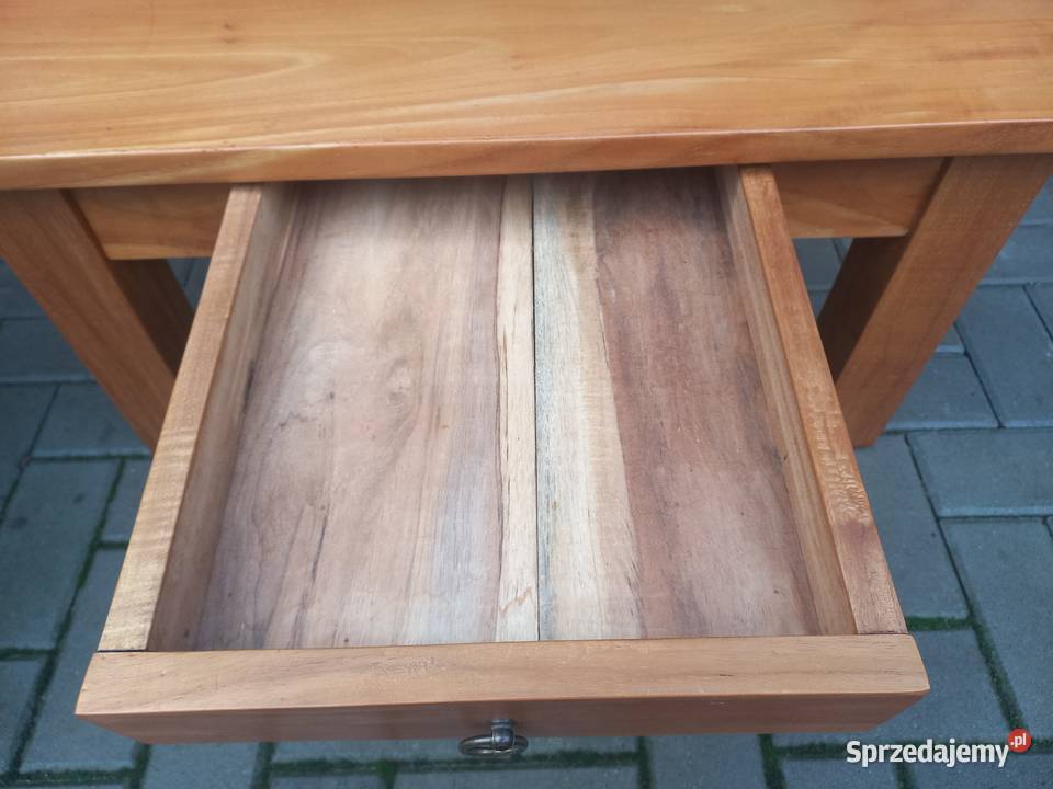 Stolik kawowy z szufladą drewniany kwadratowy Stoliki kawowe i ławy