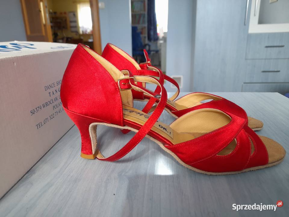 czerwone buty z satyny do tańców Tamaris śląskie Bielsko-Biała sprzedam