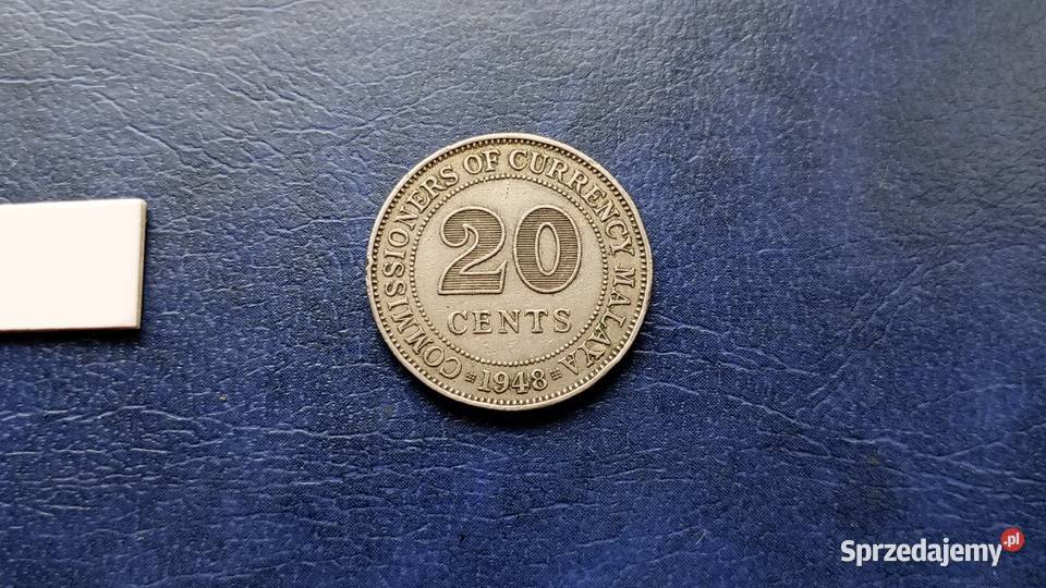 Stare monety 20 cent 1948 Malaje /2