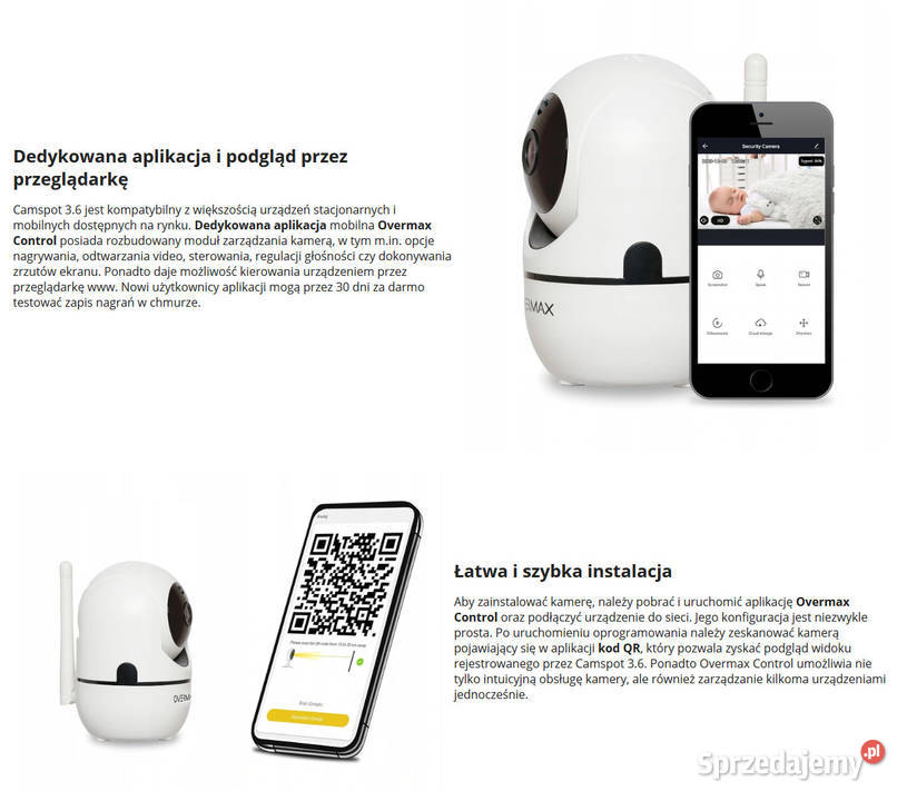 NIANIA ELEKTRONICZNA KAMERA WiFi OBROTOWA FullHD