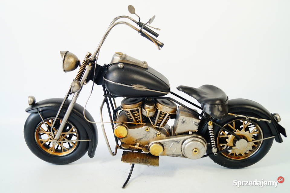Metalowy pojazd czarny motocykl harley dekoracja Gizałki
