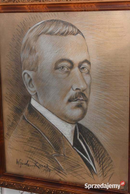 Wojciech Kossak 1934 Portret Roman Dmowski Malarstwo małopolskie Kraków