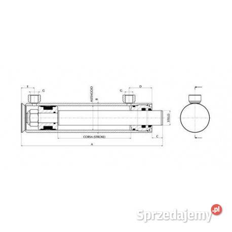 Siłownik hydrauliczny skok 500mm Sieradz