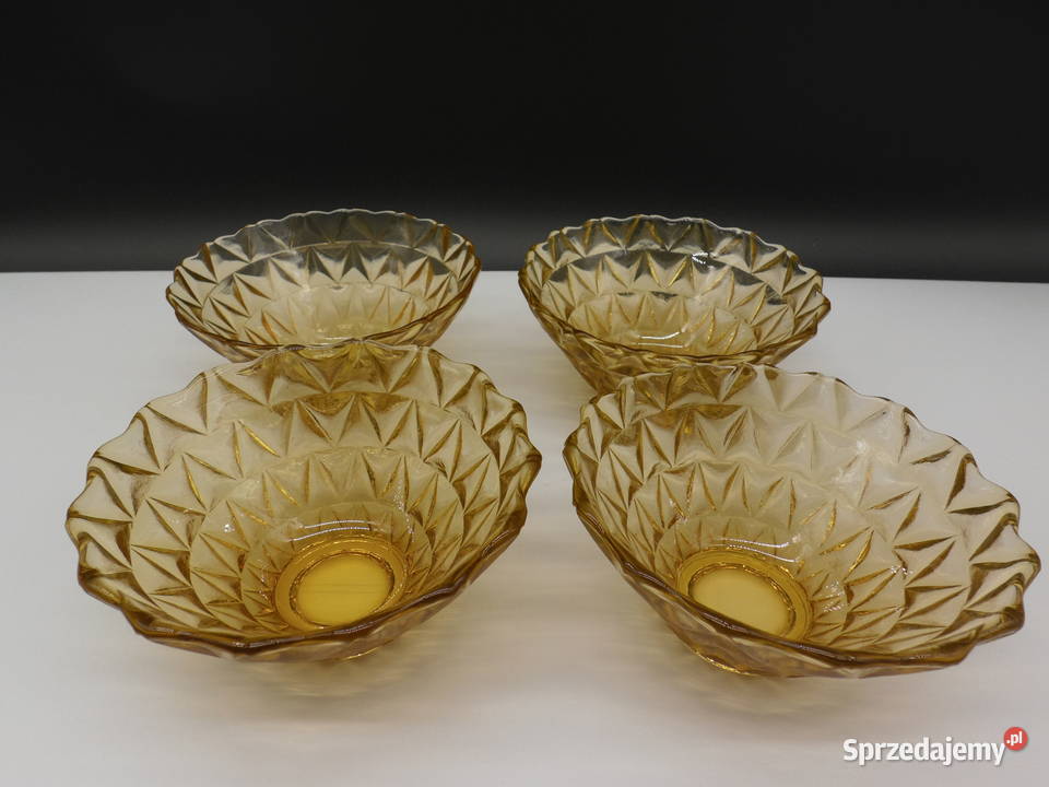 Klasyka PRL Komplet 4 Salaterek Grys Huta Raszków