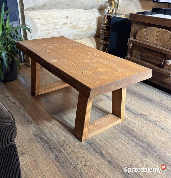 STOLIK Kawowy z Litego Świerku Gruby Naturalny Żabia Wola sprzedam