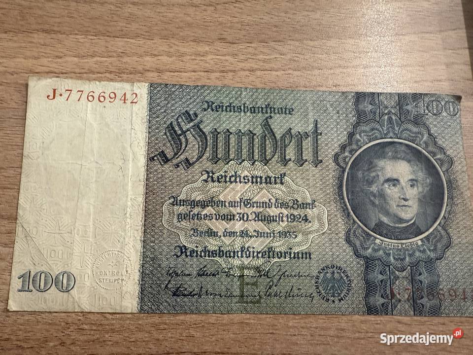Banknot 100 marek niemieckich Reichsbanknote Gliwice