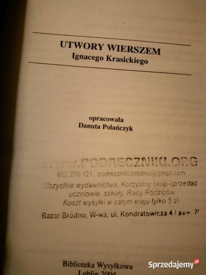 Utwory wierszem biblioteka Analiz Literackich Warszawa