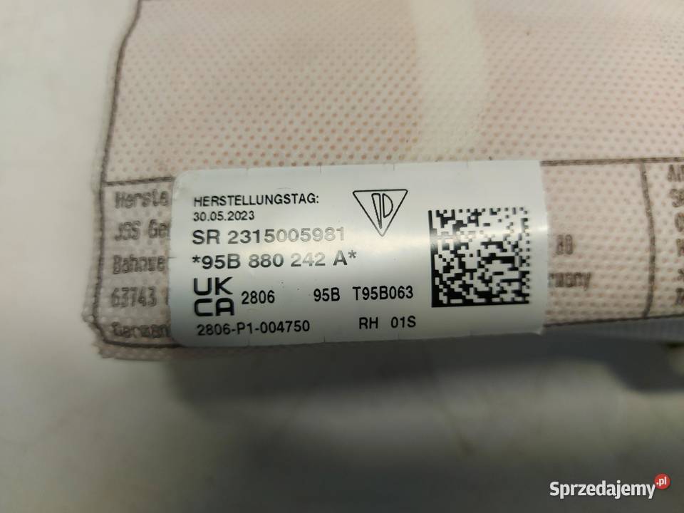 Porsche Macan II LIFT PODUSZKA FOTELA PRAWA osobowe