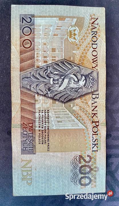 Banknot 200 kolekcjonerski rosnąca czcionka Chełm