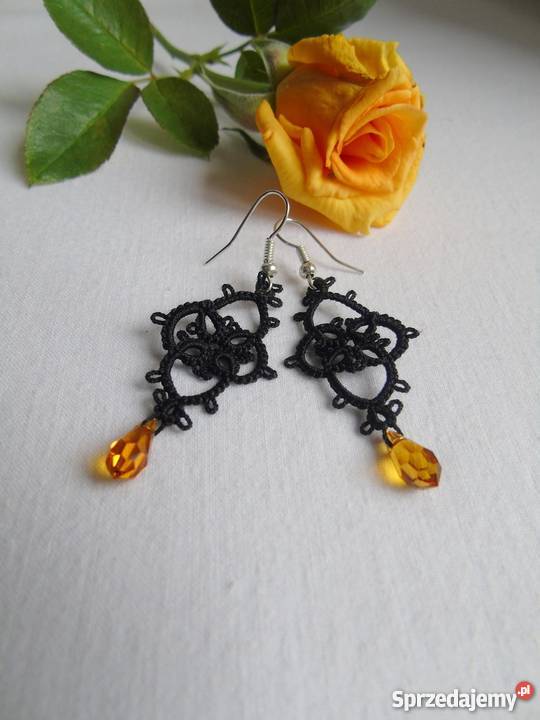 Kolczyki Frywolitkowe Wiśniowa