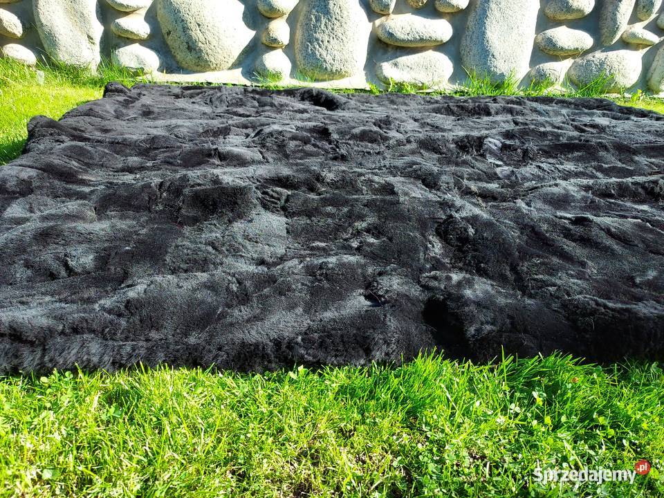 Dywan Skórzany Czarny Skóra Owcza Naturalna Szaflary