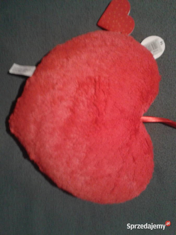 SERCE pluszowe czerwone z pieskiem z napisem czerwony Wołczyn