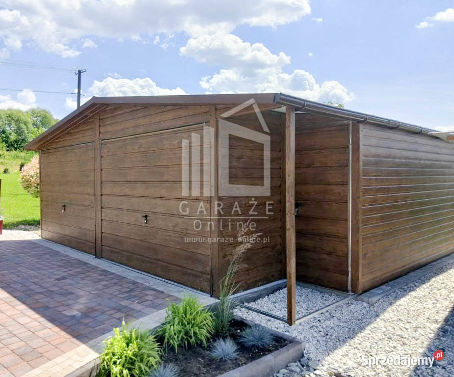 GARAZ BLASZANY 7m x 7m wnęka 7x7 dwuspad Rynny 49m2 Brzesko