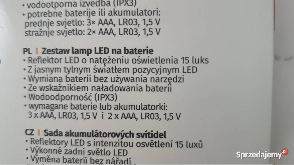 Zestaw lamp rowerowych PROPHETE 8808 Katowice