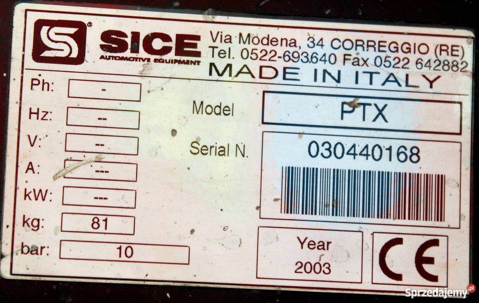 MONTAŻOWNICA SICE S419 PRZYSTAWKA PTX OKAZJA