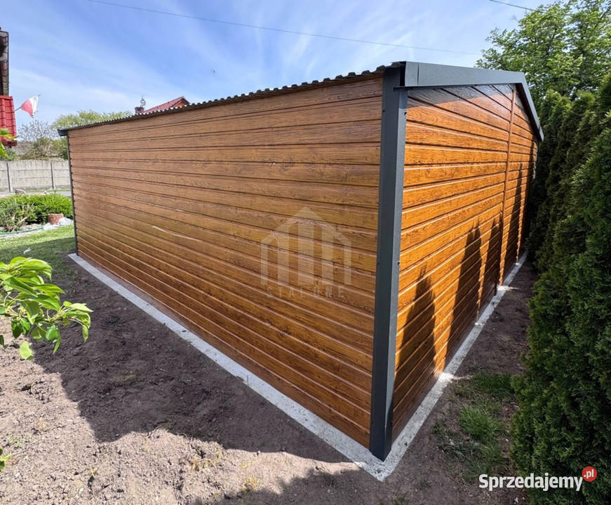 Garaż blaszany 6x5m 2x brama uchylna okno dach 380zł/m2