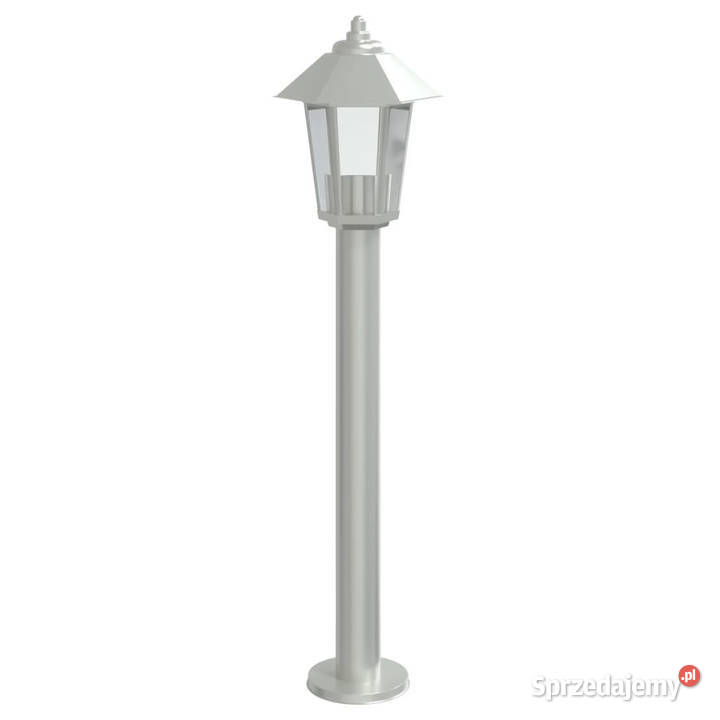 Lampa ogrodowa na słupku srebrna 80 stal Warszawa
