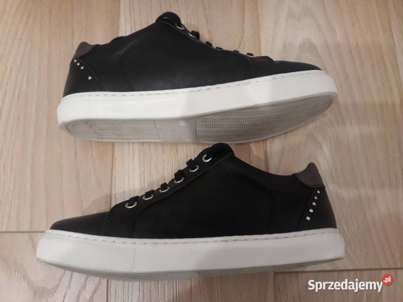 Czarne skórzane półbuty sportowe Venezia Kraków