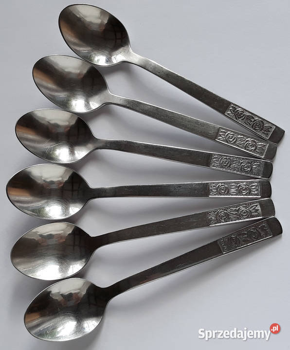 Łyżeczki do herbaty 3 RÓŻE Gerlach sztućce PRL Dąbrowa Górnicza
