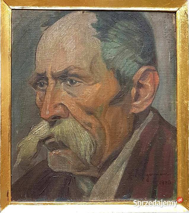 Henryk Langerman 1920 r portret olej płótno mazowieckie Warszawa