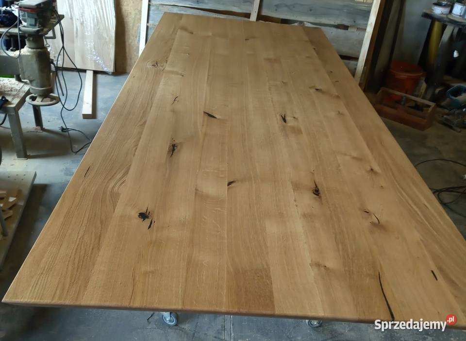 Stół Loft Nowoczesny Lite Drewno Dąb Nogi