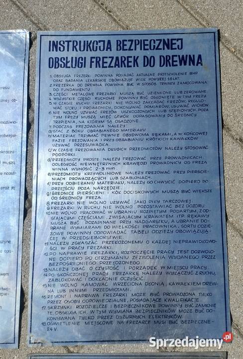 Tablice stanowiskowe BHP PRL Tokarka Frezarka Antyki Gdynia