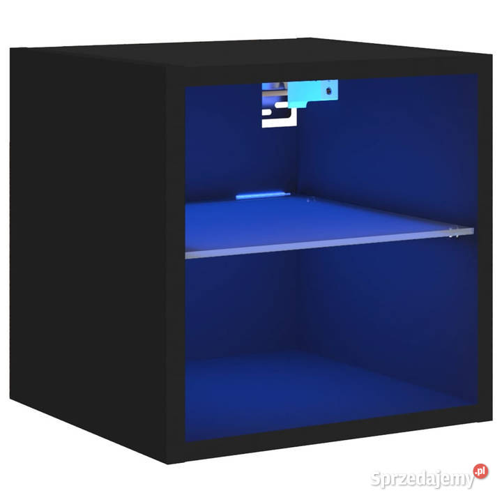 Ścienna szafka TV z LED czarna 30x285x30 Warszawa