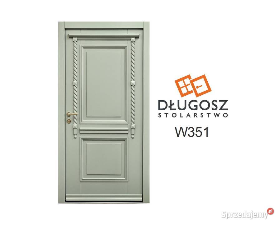 Drzwi DŁUGOSZ zewnętrzne retro RAL7033 oliwkowy Budowa dolnośląskie Długołęka