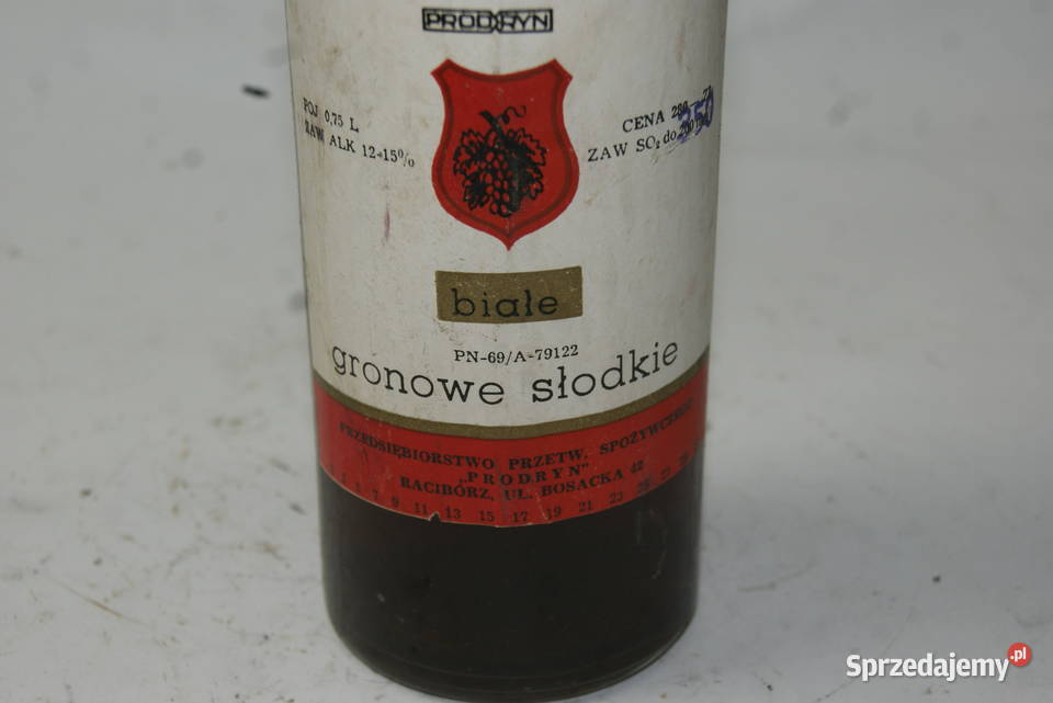 PRL 1988r wino ORGINAŁ BUTELKA WINO PRODRYN DEKO Rybnik