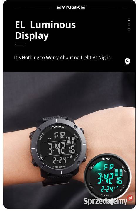 Duży zegarek elektroniczny cyfrowy sportowy Gorzów Wielkopolski sprzedam