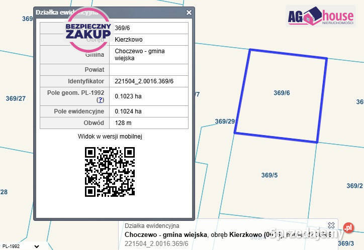 Ogłoszenie grunt Kierzkowo 1357m2 prąd