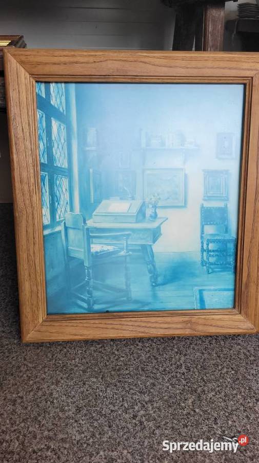 Stary obraz rama drewniana Obrazki i obrazy Ciechanowiec