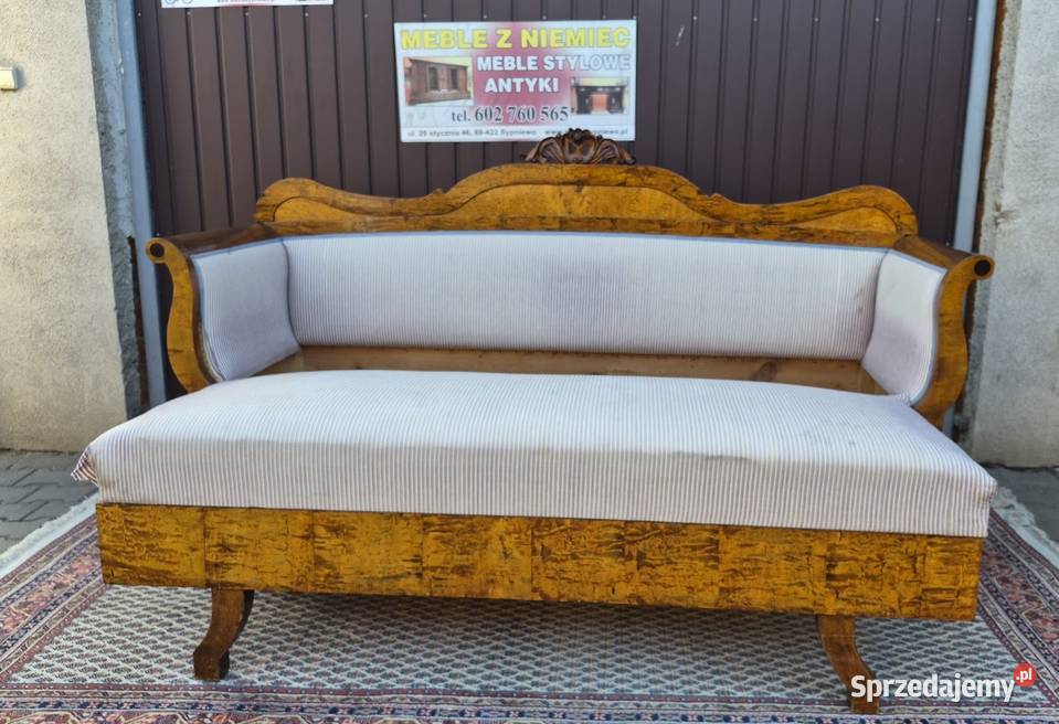 Stara sofa stylowa biedermeier antyk ze Szwecji 65cm Sypniewo