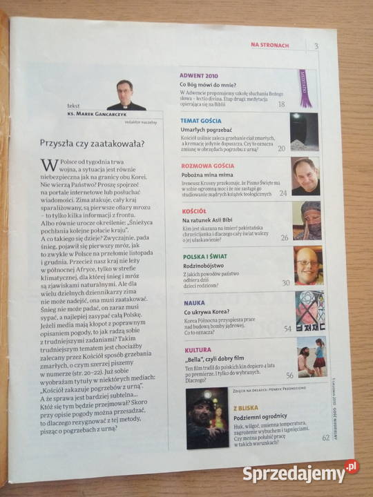 Tygodnik Gość Niedzielny grudzień 2010r miękka Dąbrowa Górnicza sprzedam
