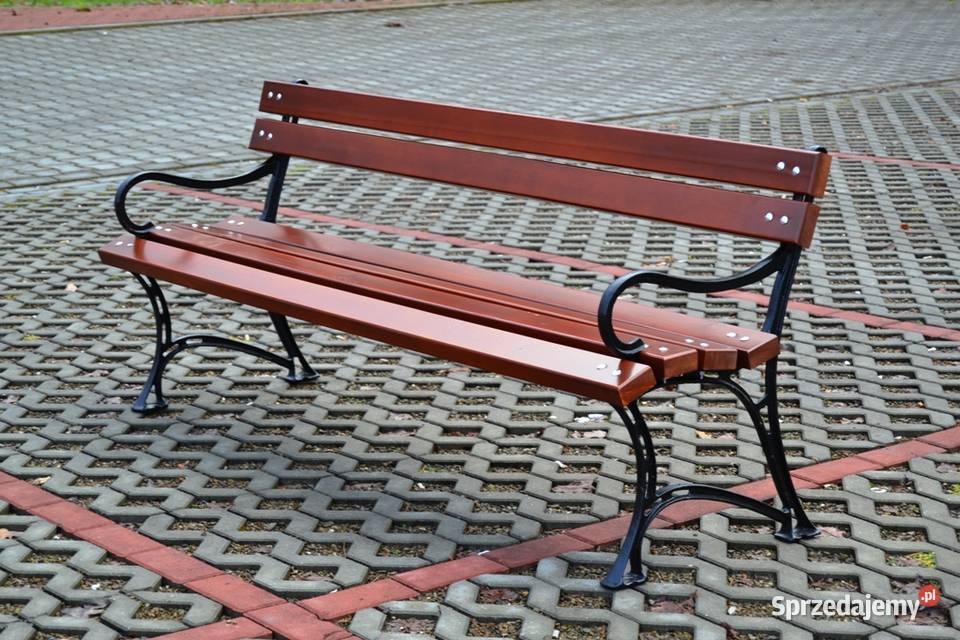 Ławka z oparciem podłokietnik miejska ogrodowa Mielec