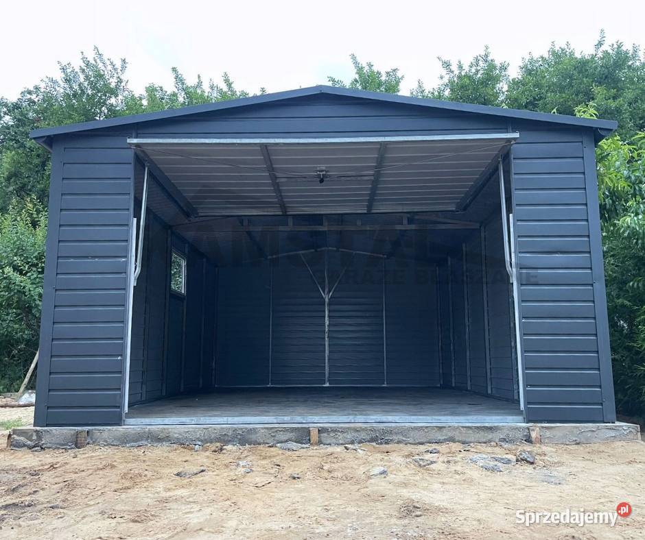 Garaż blaszany 4x6 dwuspadowy w kolorze małopolskie Jodłownik