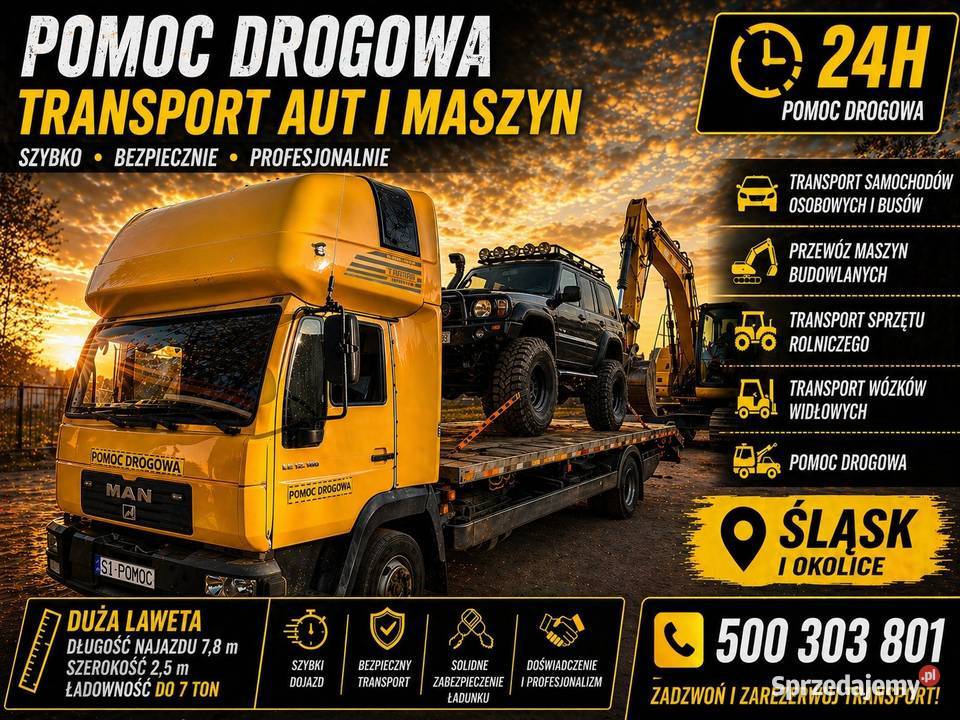 Holowanie laweta pomoc drogowa Usługi Chorzów
