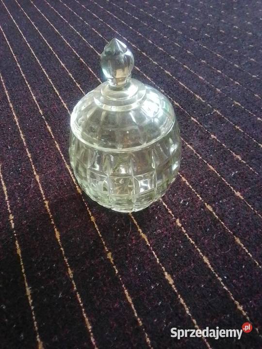Szklana bombonierka vintage z PRL Porcelana i szkło