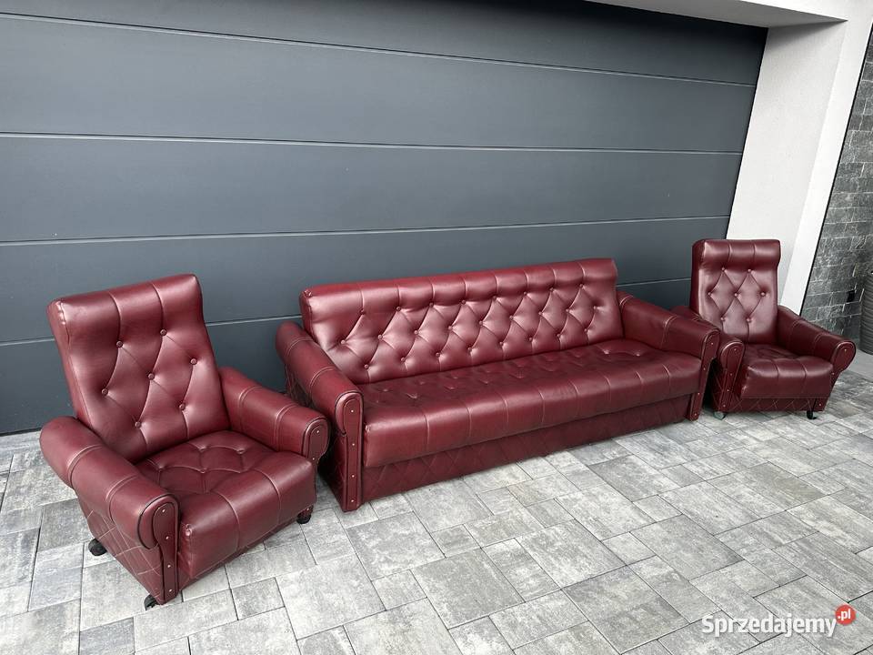Sofa skórzana z fotelami Tarnów