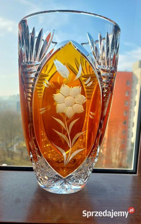 Piękny wazon kryształowy PRL dolnośląskie Wrocław sprzedam