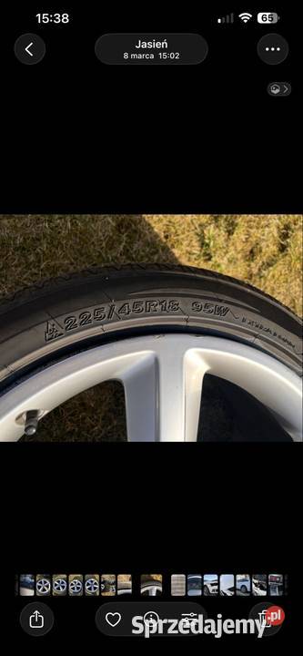 Alufelgi z oponami wielosezonowymi 5112 Jasień sprzedam